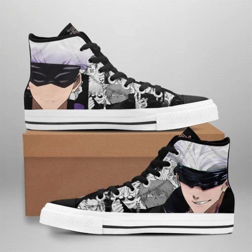 Satoru Gojo High Top Shoes Jujutsu Kaisen Custom Anime Sneakers Mix Manga Hts261023c209 Theen 