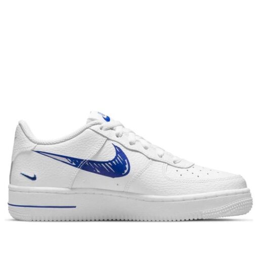 (GS) Nike Air Force 1 Low 'Doodle Swoosh - White Racer Blue' DM3177-102