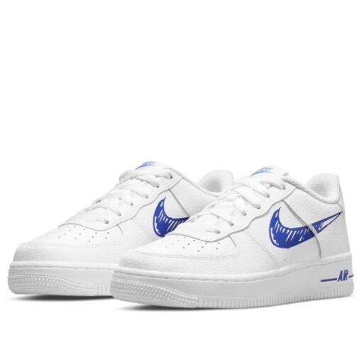 (GS) Nike Air Force 1 Low 'Doodle Swoosh - White Racer Blue' DM3177-102