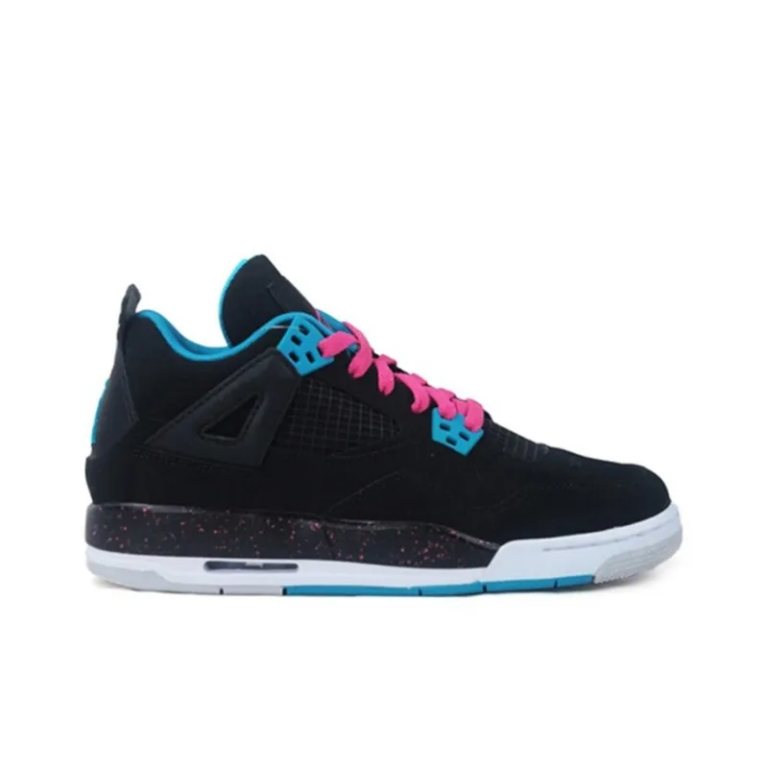 Air Jordan 4 Retro Black Vivid Pink Dynamic Blue GS - 487724-019