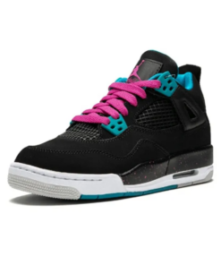 Air Jordan 4 Retro Black Vivid Pink Dynamic Blue GS - 487724-019