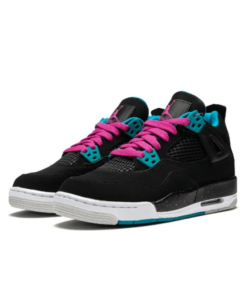 Air Jordan 4 Retro Black Vivid Pink Dynamic Blue GS - 487724-019