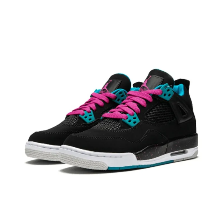 Air Jordan 4 Retro Black Vivid Pink Dynamic Blue GS - 487724-019