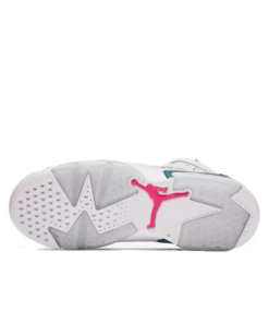 Air Jordan 6 Retro White Laser Fuchsia Green Abyss GS - 543390-153