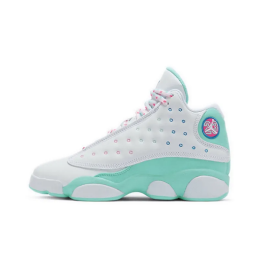 Air Jordan 13 Retro White Soar Green Pink GS - 439358-100