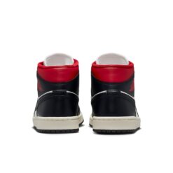 (WMNS) Air Jordan 1 Mid 'Black Sail Gym Red' BQ6472-061