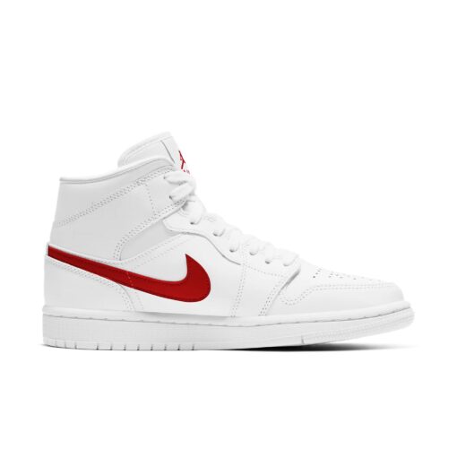 (WMNS) Air Jordan 1 Mid 'White University Red' BQ6472-106