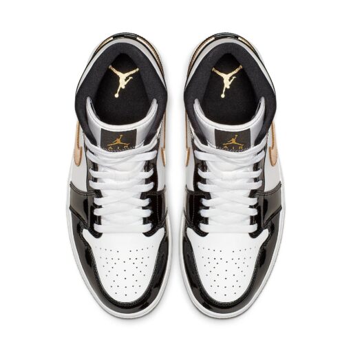Air Jordan 1 Mid Patent 'Black Gold' 852542-007