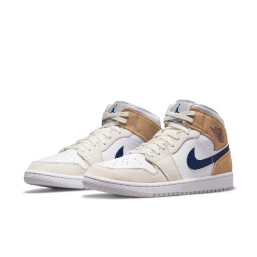 Air Jordan 1 Mid 'White Khaki Blue Void' DO6726-100