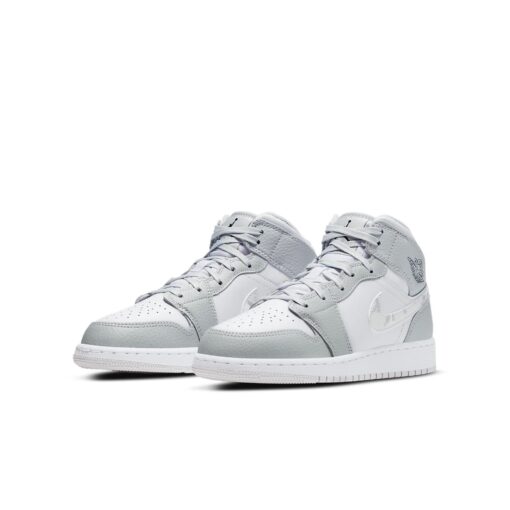 (GS) Air Jordan 1 Mid SE 'Swoosh Logo - Grey Camo' DD3235-100