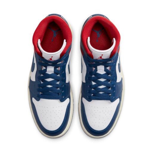 (WMNS) Air Jordan 1 Mid 'French Blue Gym Red' BQ6472-146