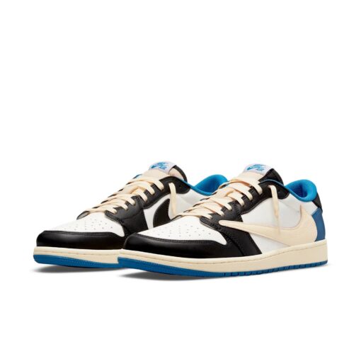 Air Jordan 1 Retro Low x Fragment Design x Travis Scott x 'Sail Black Military Blue' DM7866-140