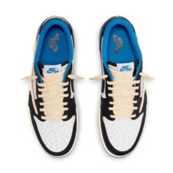 Air Jordan 1 Retro Low x Fragment Design x Travis Scott x 'Sail Black Military Blue' DM7866-140