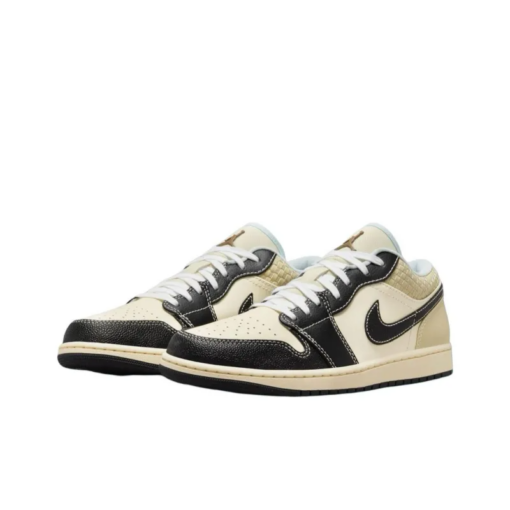 Air Jordan 1 Vintage Basketball Shoes Men Low-Top Beige Black - HQ3437-101