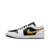 Air Jordan 1 Low White Black Metallic Gold Swoosh - 553558-172