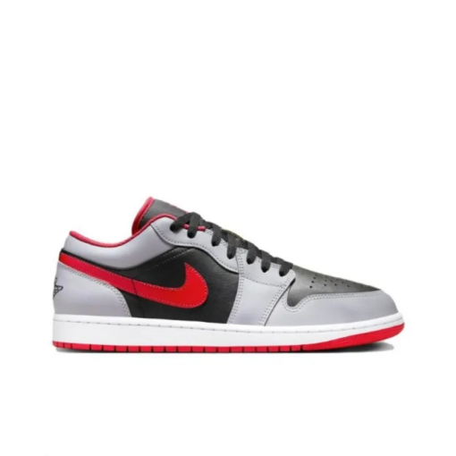 Air Jordan 1 Low Black Light Smoke Grey Gym Red - 553558-060