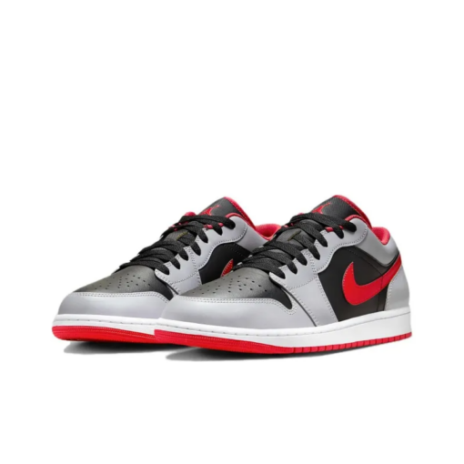 Air Jordan 1 Low Black Light Smoke Grey Gym Red - 553558-060