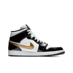 Air Jordan 1 Mid SE "Black Gold Patent Leather" 852542-007