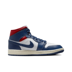 Air Jordan 1 Mid French Blue Gym Red Sail Black - BQ6472-146