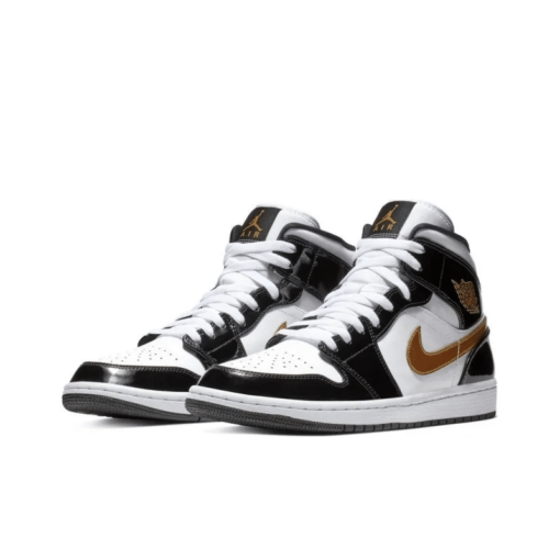 Air Jordan 1 Mid SE "Black Gold Patent Leather" 852542-007