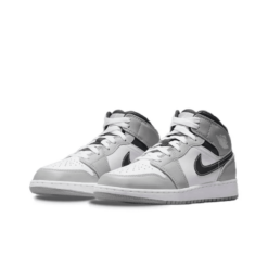 Air Jordan 1 Mid Light Smoke Grey Anthracite Gs - 554725-078