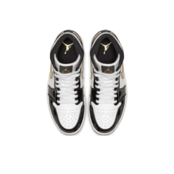 Air Jordan 1 Mid SE "Black Gold Patent Leather" 852542-007