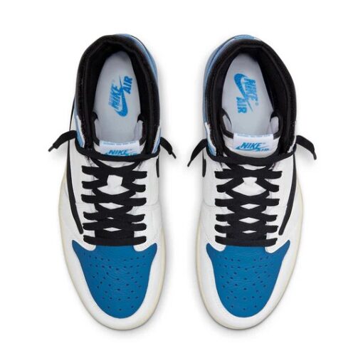Air Jordan 1 Retro High x Fragment Design x Travis Scott 'Sail Black Military Blue' DH3227-105