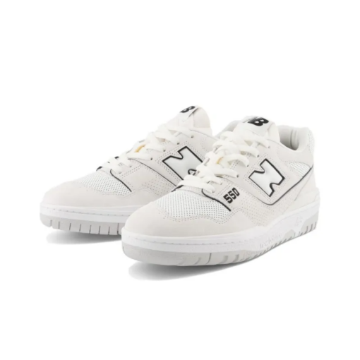 New Balance 550 White Perforated Leather Black Bb550prb