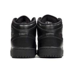 Jordan 1 Mid ‘Deep Black Nubuck Swoosh’ 554725-090