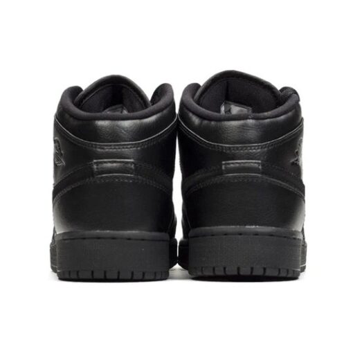Jordan 1 Mid ‘Deep Black Nubuck Swoosh’ 554725-090