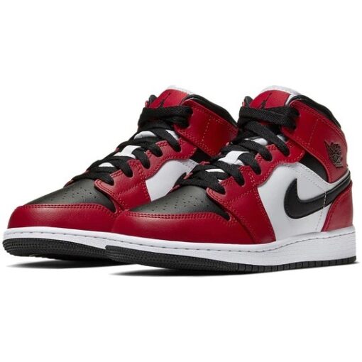 (GS) Air Jordan 1 Mid 'Chicago Black Toe' 554725-069
