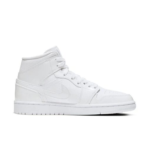 Wmns Air Jordan 1 Mid ‘Triple White Patent’ BQ6472-100