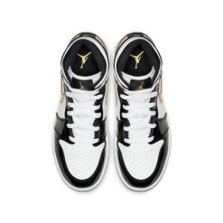 Jordan 1 Mid ‘Patent Black White Gold’ BQ6931-007