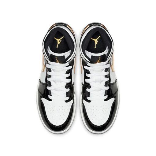 Jordan 1 Mid ‘Patent Black White Gold’ BQ6931-007