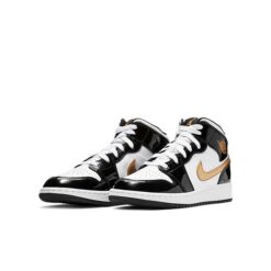Jordan 1 Mid ‘Patent Black White Gold’ BQ6931-007