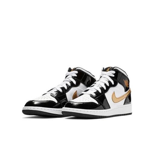 Jordan 1 Mid ‘Patent Black White Gold’ BQ6931-007