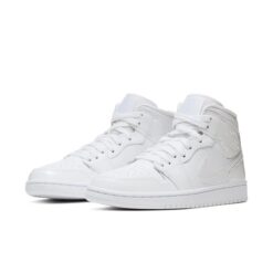 Wmns Air Jordan 1 Mid ‘Triple White Patent’ BQ6472-100