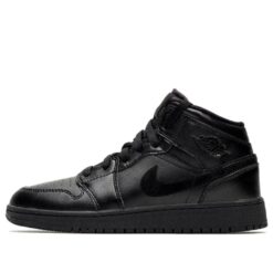 Jordan 1 Mid ‘Deep Black Nubuck Swoosh’  554725-090