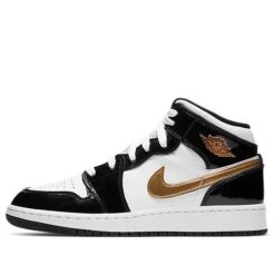 Jordan 1 Mid ‘Patent Black White Gold’ BQ6931-007