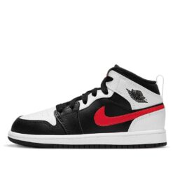 Jordan 1 Mid ‘White Black Chile Red (PS)’ 640734-075
