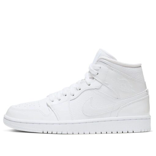 Wmns Air Jordan 1 Mid ‘Triple White Patent’ BQ6472-100
