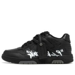 Off-White Out Of Office For Walking Low-Tops 'Black White' OMIA189C99LEA0021001