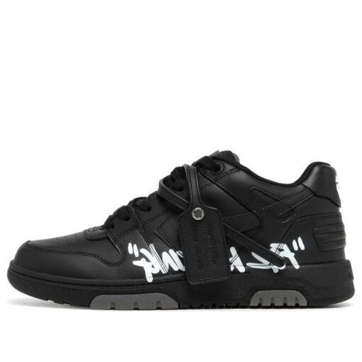 Off-White Out Of Office For Walking Low-Tops 'Black White' OMIA189C99LEA0021001