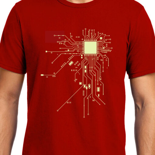 TheenStyle Digital Heart, Computer Chip, Programmer , Unisex Graphic T-Shirt