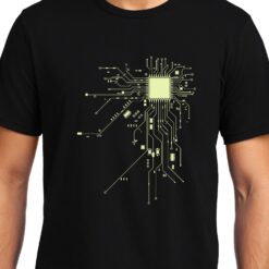 TheenStyle Digital Heart, Computer Chip, Programmer , Unisex Graphic T-Shirt
