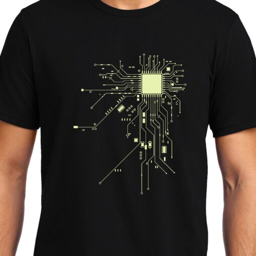 TheenStyle Digital Heart, Computer Chip, Programmer , Unisex Graphic T-Shirt
