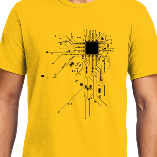 TheenStyle Digital Heart, Computer Chip, Programmer , Unisex Graphic T-Shirt