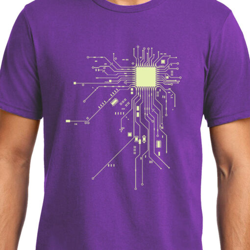 TheenStyle Digital Heart, Computer Chip, Programmer , Unisex Graphic T-Shirt
