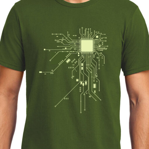 TheenStyle Digital Heart, Computer Chip, Programmer , Unisex Graphic T-Shirt