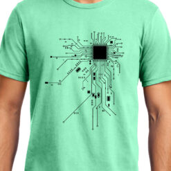 TheenStyle Digital Heart, Computer Chip, Programmer , Unisex Graphic T-Shirt